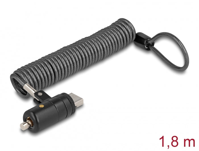Navilock Notebook Sicherungsspiralkabel für USB Typ-A Buchse mit Schlüssel Navilock Notebook Sicherungsspiralkabel für USB Typ-A Buchse mit Schlüssel
